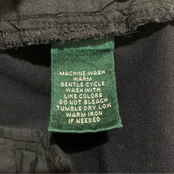 Lauren Ralph Lauren Women’s Black Flat Front Shorts Size 12 Cotton Stretch - Picture 5 of 6